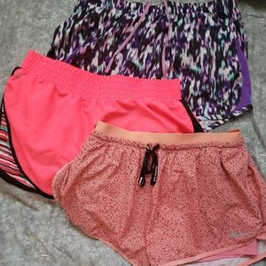 Lot of 3 gym/athletic shorts w/ liners Nike/Tek ge